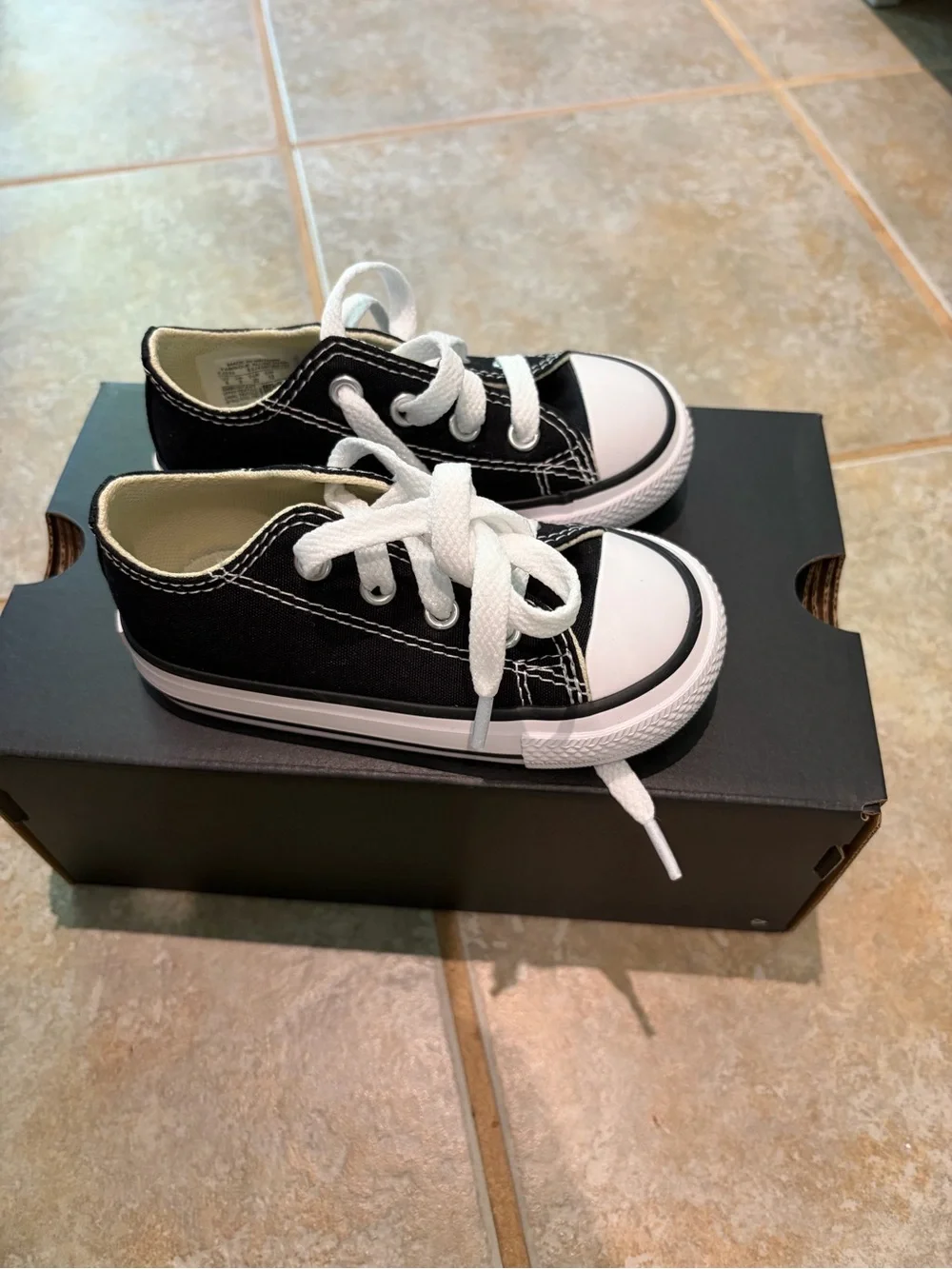 Converse Kids Black and White Low-Top Canvas Sneakers